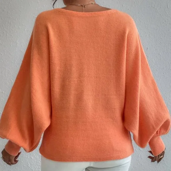 Graphic Pattern Lantern Sleeve Sweater - Picture 2 of 5